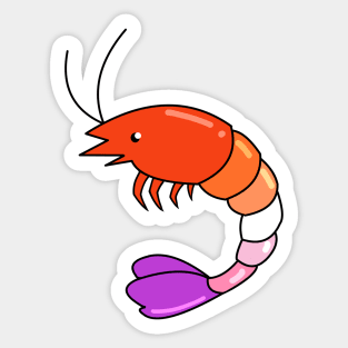 Pride Shrimp Lesbian Sticker